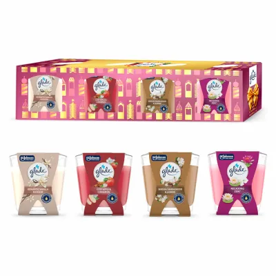 Подарочный набор ароматических свечей GLADE Gift Set, 4 аромата, 4 × 70 г