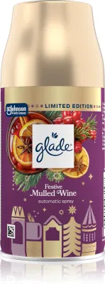 Автоматический освежитель воздуха GLADE Automatic Festive Mulled Wine, с ароматом праздничного глинтвейна, 269 мл
