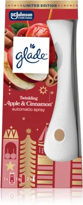 Автоматический освежитель воздуха GLADE Automatic Spray Twinkling Apple Cinnamon, с ароматом яблока и корицы, 269 мл