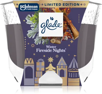 Ароматическая свеча GLADE Winter Fireside Nights, согревающий праздничный аромат, 204 г