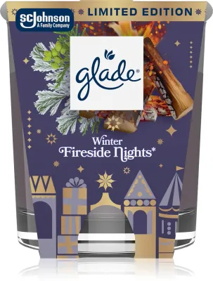 Ароматическая свеча GLADE Winter Fireside Nights, согревающий праздничный аромат, 112 г