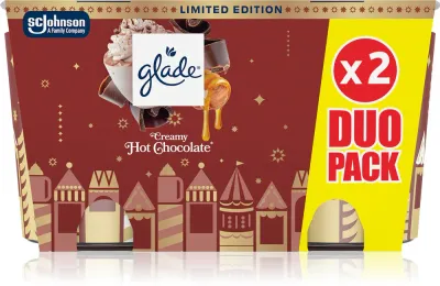 Набор ароматических свечей GLADE Creamy Hot Chocolate, подарочный, 2 × 112 г