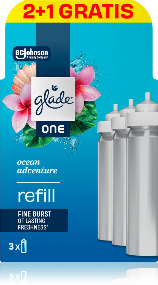 Ароматический спрей для дома GLADE ONE Ocean Adventure, лёгкий чистый аромат, 3 × 10 мл