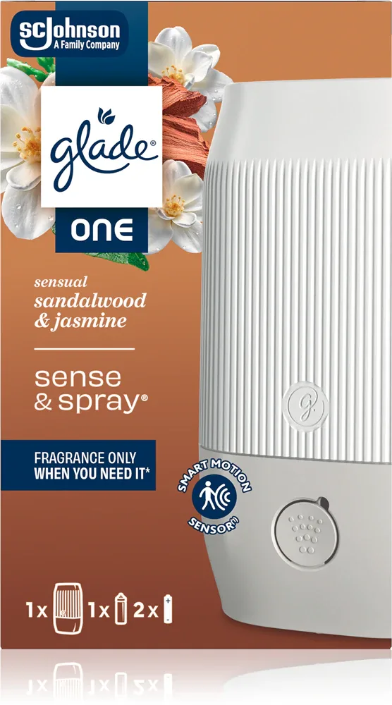 Автоматический освежитель воздуха GLADE ONE Sensual Sandalwood Jasmine, согревающий аромат, 10 мл