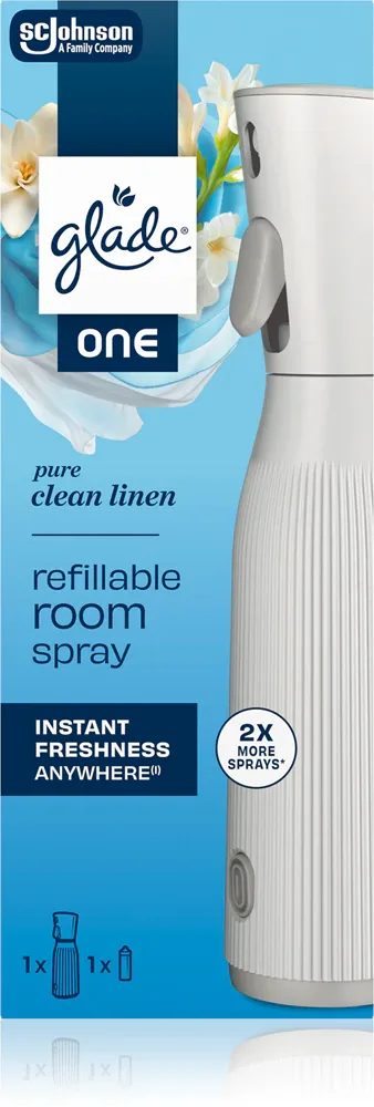 Ароматический спрей для дома GLADE ONE Pure Clean Linen, лёгкий чистый аромат, 10 мл