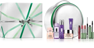 Подарочный набор Clinique Holiday Super Sampler Set для ухода и макияжа, с косметичкой