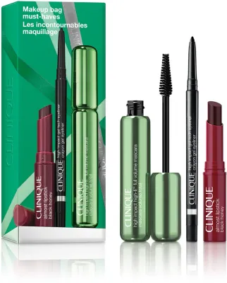 Подарочный набор Clinique Holiday Make-up Bag Must-Haves Set с тушью, подводкой и бальзамом для губ