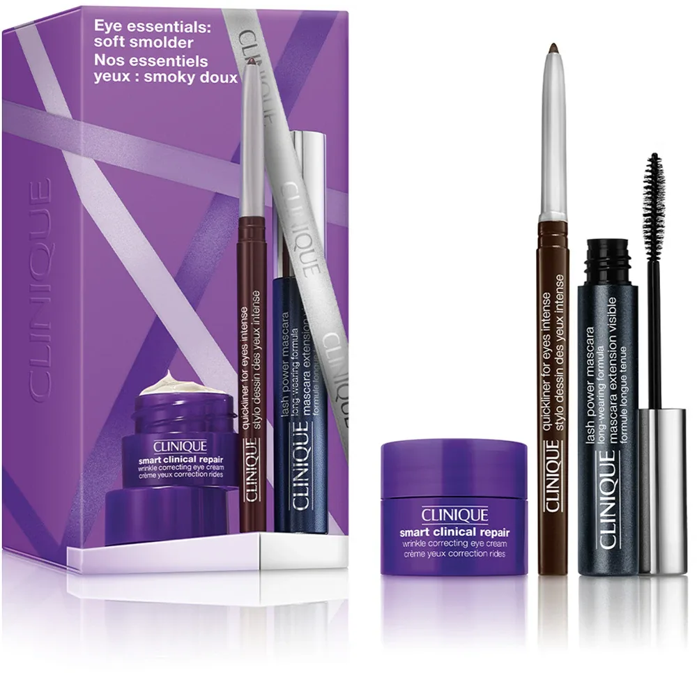 Подарочный набор Clinique Holiday Eye Essentials: Soft Smolder Set с тушью, карандашом и кремом для глаз