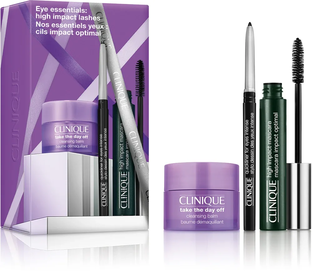 Подарочный набор Clinique Holiday Eye Essentials: High Impact Lashes с тушью, карандашом и средством для снятия макияжа