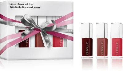 Подарочный набор Clinique Holiday Lip + Cheek Oil Trio Set из трёх масел для губ и щёк