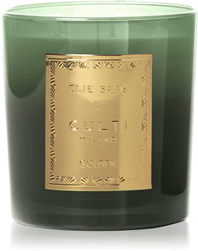 Свеча ароматическая Culti Milano ELIE SAAB x CULTI MILANO Golden с хлопковым фитилём, в дизайнерской упаковке, 550 г