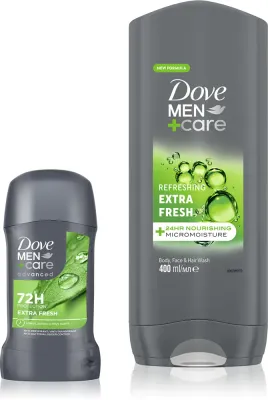 Набор для мужчин Dove Men+Care Extra Fresh антиперспирант-стик и гель для душа, 1 шт