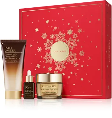 Estée Lauder Holiday Revitalizing Supreme+ Gift Set - Набор косметики для лица Estee Lauder Holiday Revitalizing Supreme+ Gift Set с дневным кремом, сывороткой и гелем для умывания, 1 шт