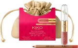 Подарочный набор KIKO Milano Twist 'N Twinkle Holiday Meant To Match жидкая помада и кремовый карандаш для губ, с косметичкой 01 — фото 1