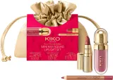 Подарочный набор KIKO Milano Twist 'N Twinkle Holiday Mini Kiss Squad блеск, контурный карандаш и матовая помада для губ, с косметичкой mini — фото 1