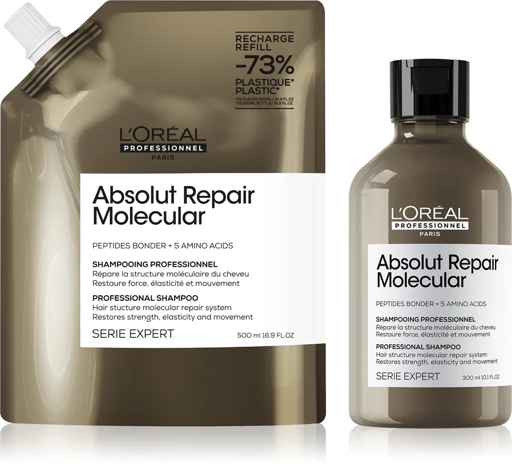 L’Oréal Professionnel Serie Expert Absolut Repair Molecular - Набор шампуней L’Oreal Professionnel Serie Expert Absolut Repair Molecular укрепляющие, для повреждённых волос, 1 шт, 1 шт