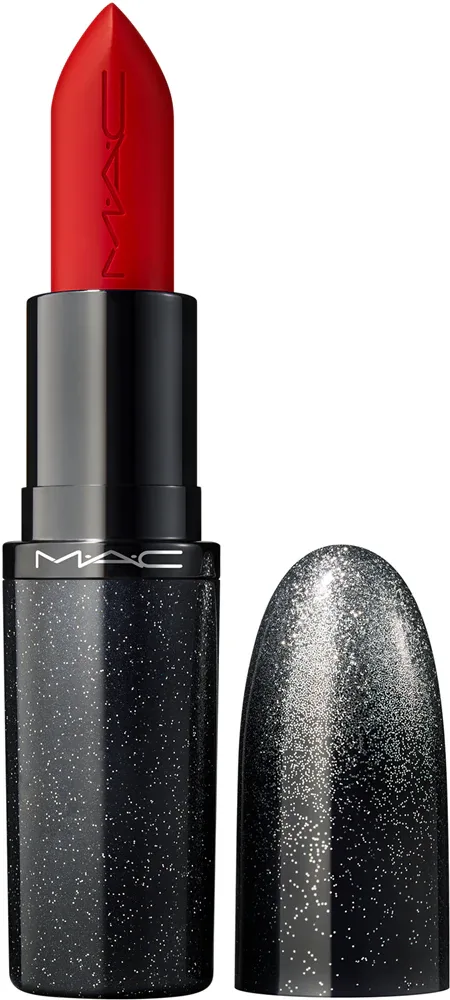 Помада для губ MAC Cosmetics Holiday MACximal Satin Lipstick сатиновая, стойкая, интенсивный пигмент, 3,5 г, оттенок Ruby Woo La La