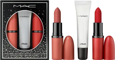 Набор для макияжа губ MAC Cosmetics Holiday Living Legends Lip Trio две матовые помады и прозрачный блеск