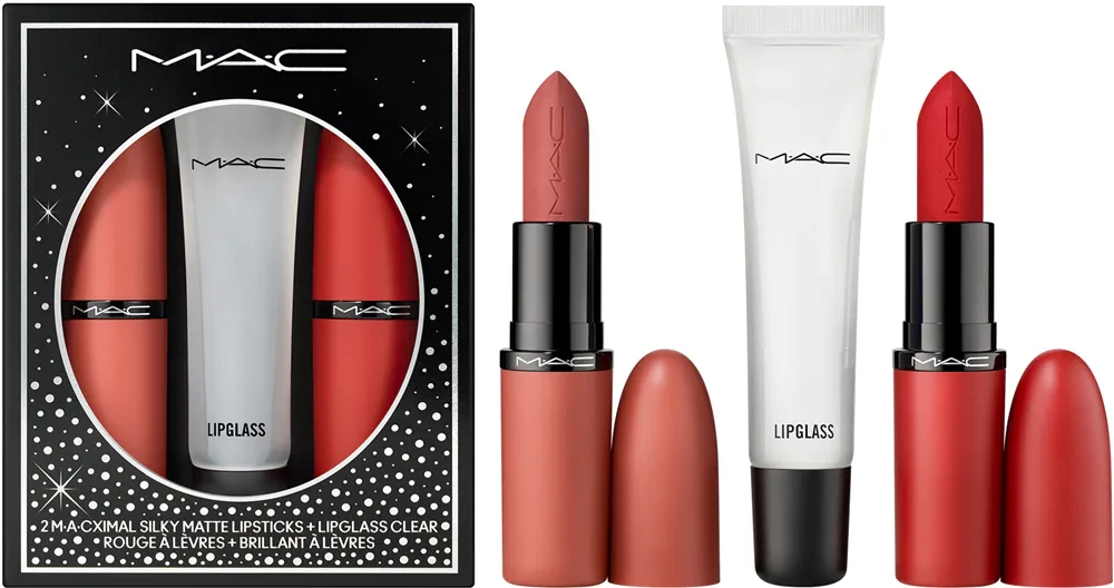 Набор для макияжа губ MAC Cosmetics Holiday Living Legends Lip Trio две матовые помады и прозрачный блеск