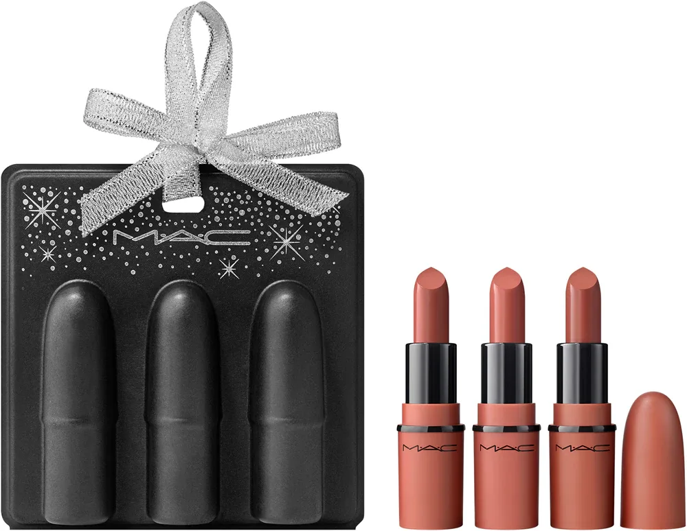 Набор матовых помад MAC Cosmetics Holiday Teddy Party Mini Lip Trio мини-формат, стойкие, 3 шт. по 1,7 г