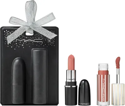 Набор для макияжа губ MAC Cosmetics Holiday Mini MAC Nude Lip Combo мини-блеск и матовая мини-помада