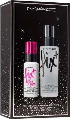 Набор спреев для фиксации макияжа MAC Cosmetics Holiday Meld + Lick Fix+ Duo увлажняющие, 100 мл и 30 мл