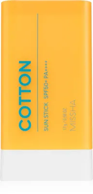Солнцезащитный стик для лица Missha All Around Safe Block Cotton Sun Stick, водостойкий, 17 г SPF 50+