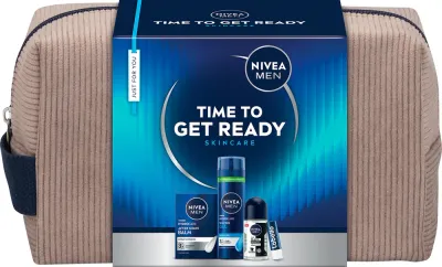 Набор косметики для мужчин NIVEA MEN Time to Get Ready подарочный, гель для бритья, бальзам после бритья, антиперспирант