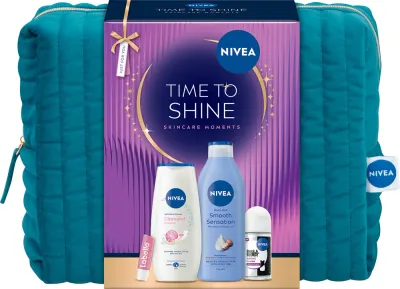 Набор косметики для тела NIVEA Time to Shine подарочный, молочко для тела, гель для душа, антиперспирант