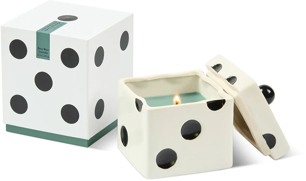 Ароматическая свеча Paddywax Lucky Dice Misted Lime, с соевым воском, 283 г