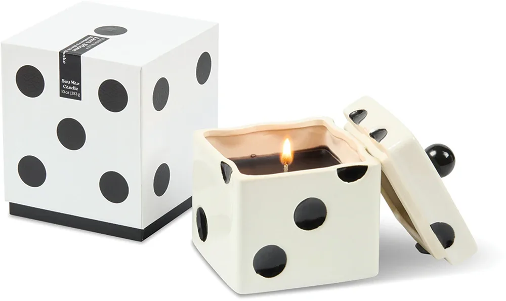 Ароматическая свеча Paddywax Lucky Dice Lava Stone для дома, 283 г