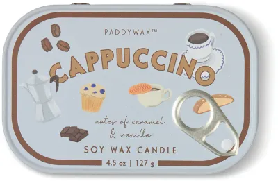 Ароматическая свеча Paddywax Bistro Tin Cappuccino для дома, 127 г