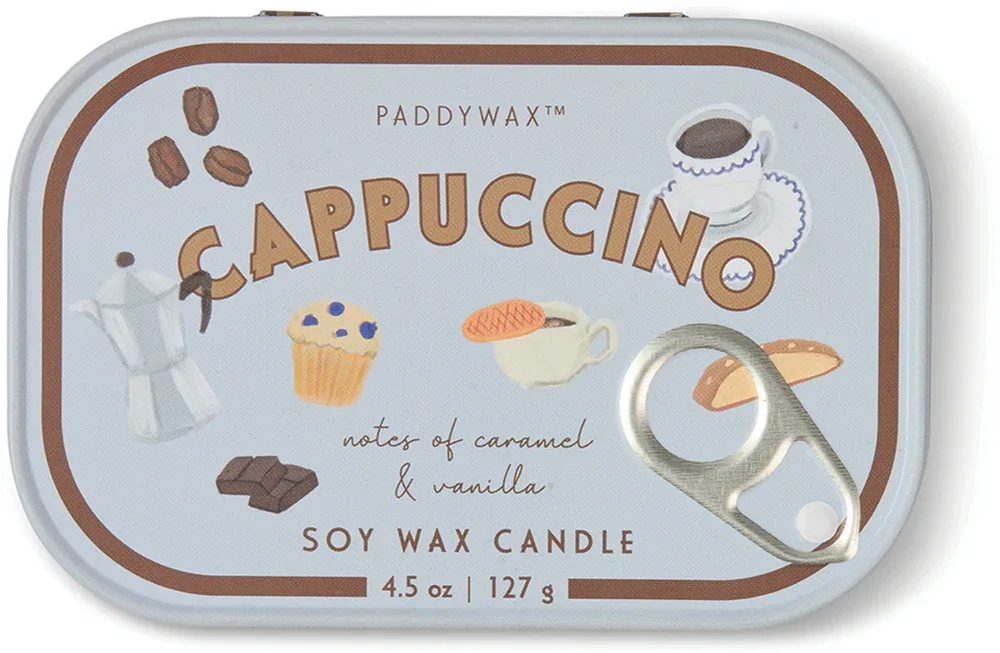 Ароматическая свеча Paddywax Bistro Tin Cappuccino для дома, 127 г