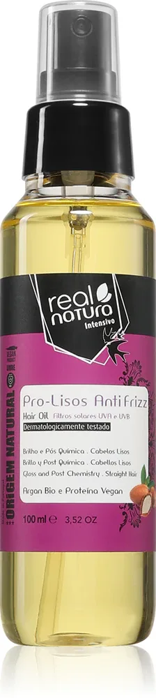 Масло для волос Real Natura Pro - Lisos Anti Frizz против пушистости, с аргановым маслом, 100 мл