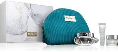 Набор косметики Thalgo Exception Marine Collection подарочный, крем, сыворотка и крем для век, с косметичкой