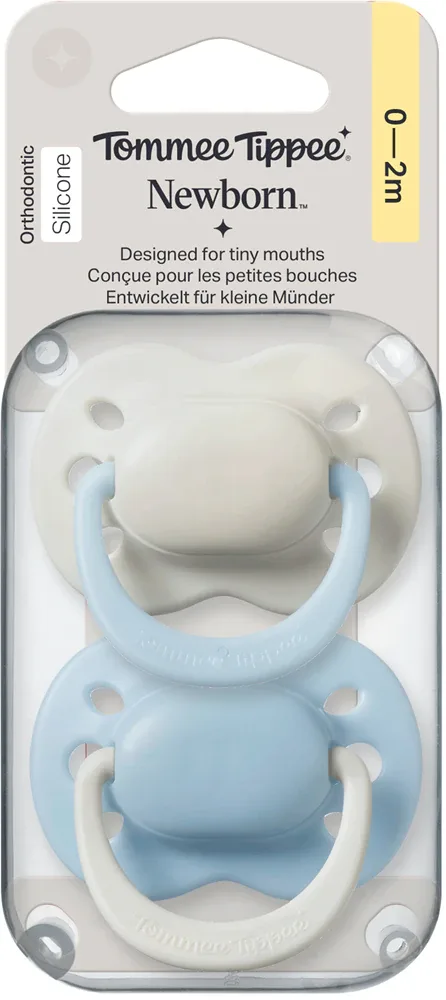 Пустышка Tommee Tippee Newborn 0-2m для новорождённых, симметричная, 0-2 месяца, 2 шт