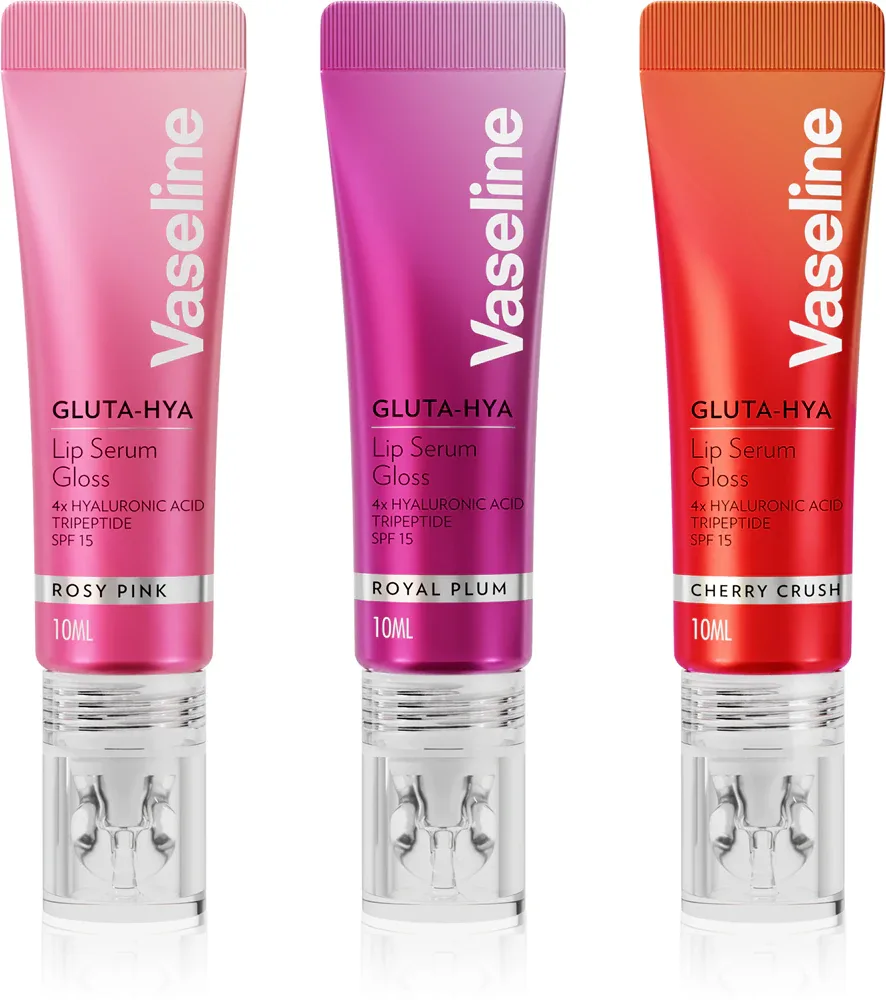 Набор бальзамов для губ Vaseline Gluta-Hya Lip Serum увлажняющий, SPF 15, три штуки по 10 мл