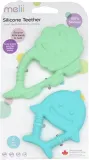 Прорезыватель для зубов Melii Teethers силиконовый, удобный для маленьких ручек, 2 шт — фото 1