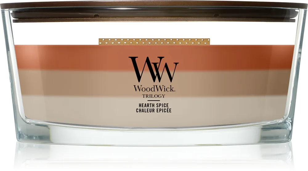 Свеча ароматическая Woodwick Trilogy Hearth Spice, 453,6 г z drewnianym knotem