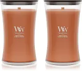 Набор ароматических свечей Woodwick Pumpkin Praline Duo с деревянным фитилём, 2 × 610 г — фото 1