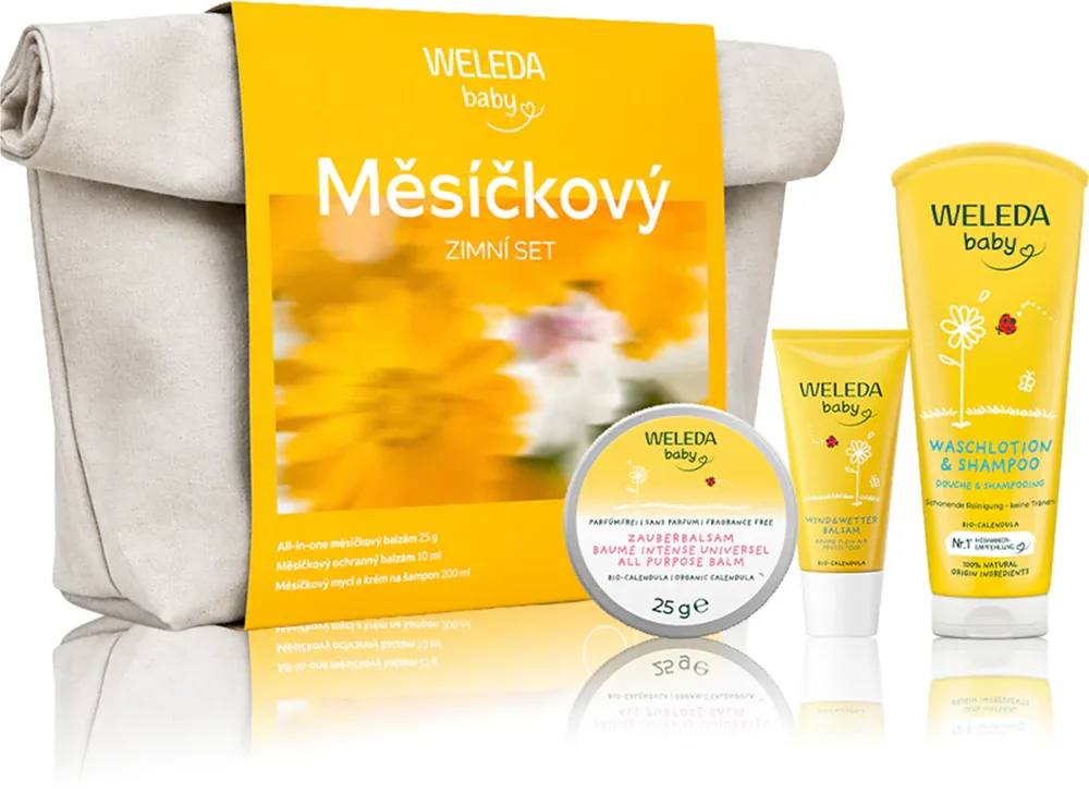 Набор для малышей Weleda Baby Winter Set бальзамы и шампунь-гель для душа, подарочный