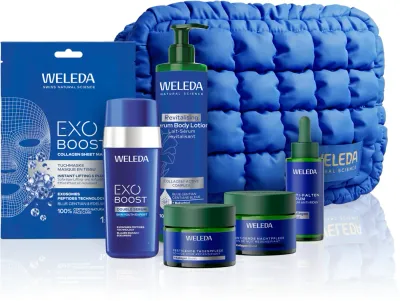 Набор для ухода за лицом и телом Weleda Blue Gentian Renewal Ritual, кремы, сыворотки и тканевая маска