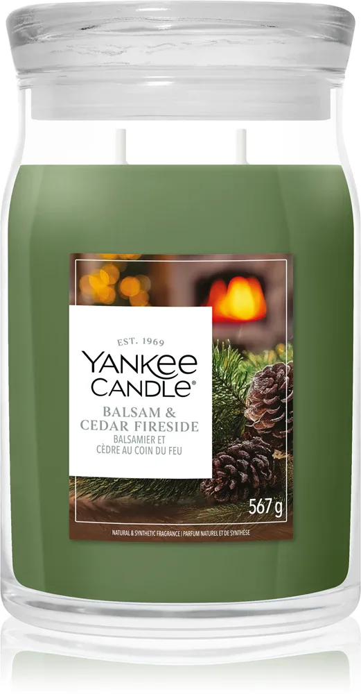 Ароматическая свеча Yankee Candle Balsam Cedar Fireside, с соевым и пчелиным воском, 567 г