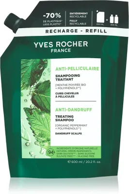Шампунь Yves Rocher ANTI-PELLICULAIRE против перхоти, с мятой, 600 мл