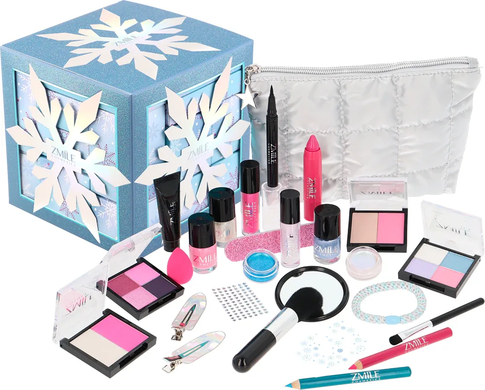 Адвент-календарь ZMILE COSMETICS Snowflake Puzzle с декоративной косметикой, 24 сюрприза Frosty White