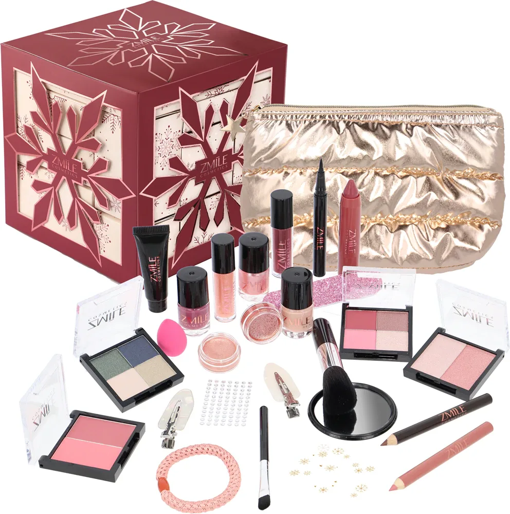 Адвент-календарь ZMILE COSMETICS Snowflake Puzzle с декоративной косметикой, 24 сюрприза Cherry Red