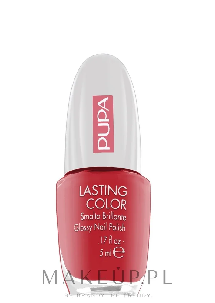 Pupa Lasting Color лак для ногтей глянцевый плотный пигмент тонкая кисть маникюр 5 мл, оттенок 601 - Red Fire