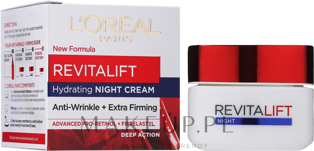 L'Oreal Paris Revitalift крем для лица ночной против морщин антивозрастной уход для зрелой кожи с ретинолом 50 мл