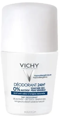 Vichy Deo дезодорант минеральный шариковый для очень чувствительной кожи 50 мл, роликовый, с глюконатом цинка