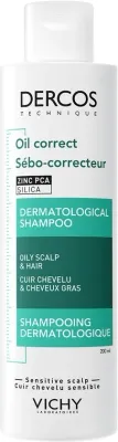 Шампунь Vichy Dercos Oil Control Advanced Action Shampoo для жирных волос, себорегулирующий, 200 мл